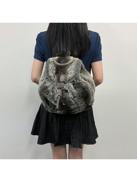 Fendi Zucca Pattern Lining Backpack Suede Gray Brown Vintage main image 8